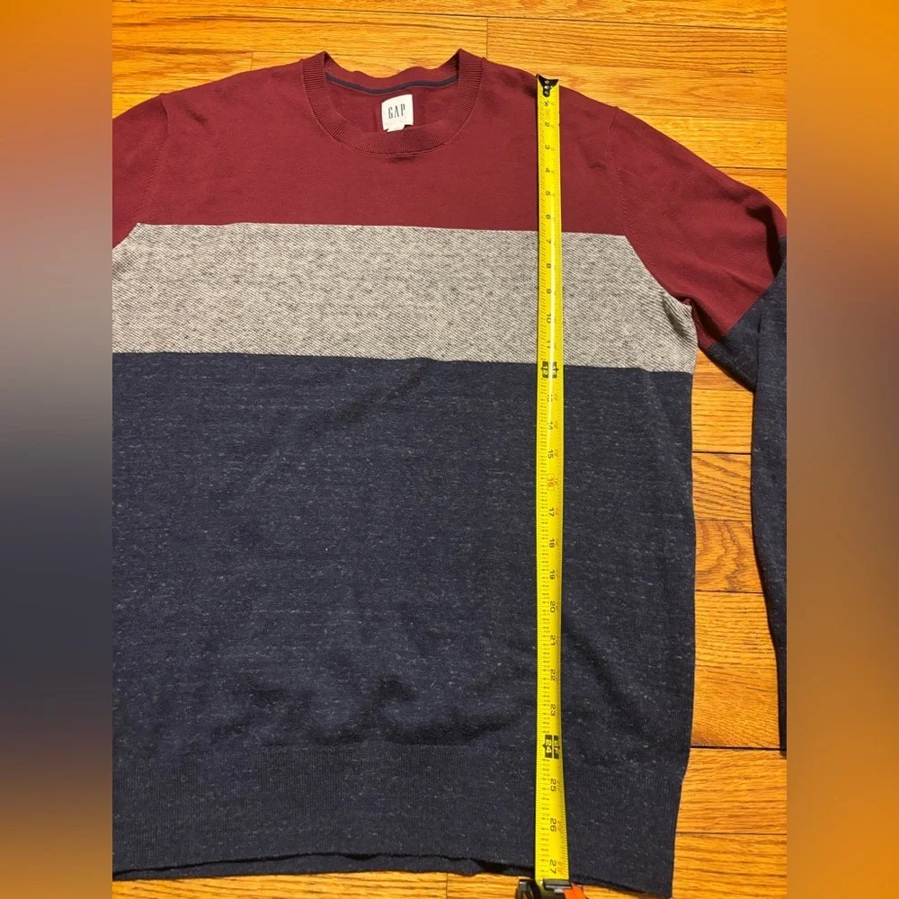 GAP Men's Crewneck Sweater - Burgundy, Gray, and Navy
